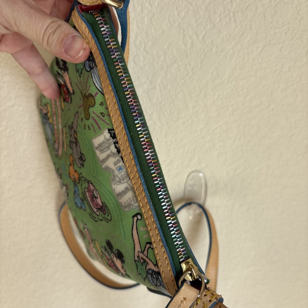 Dooney  & Bourke Disney Tinker Bell Letter Carrier Green Crossbody - Picture 4 of 15